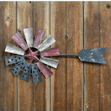 Distressed Americana Windmill Wall Art - The Fox Decor